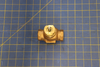 SP Belimo Valve 7.5Cv Bronze Body, SS on a blue measuring grid mat